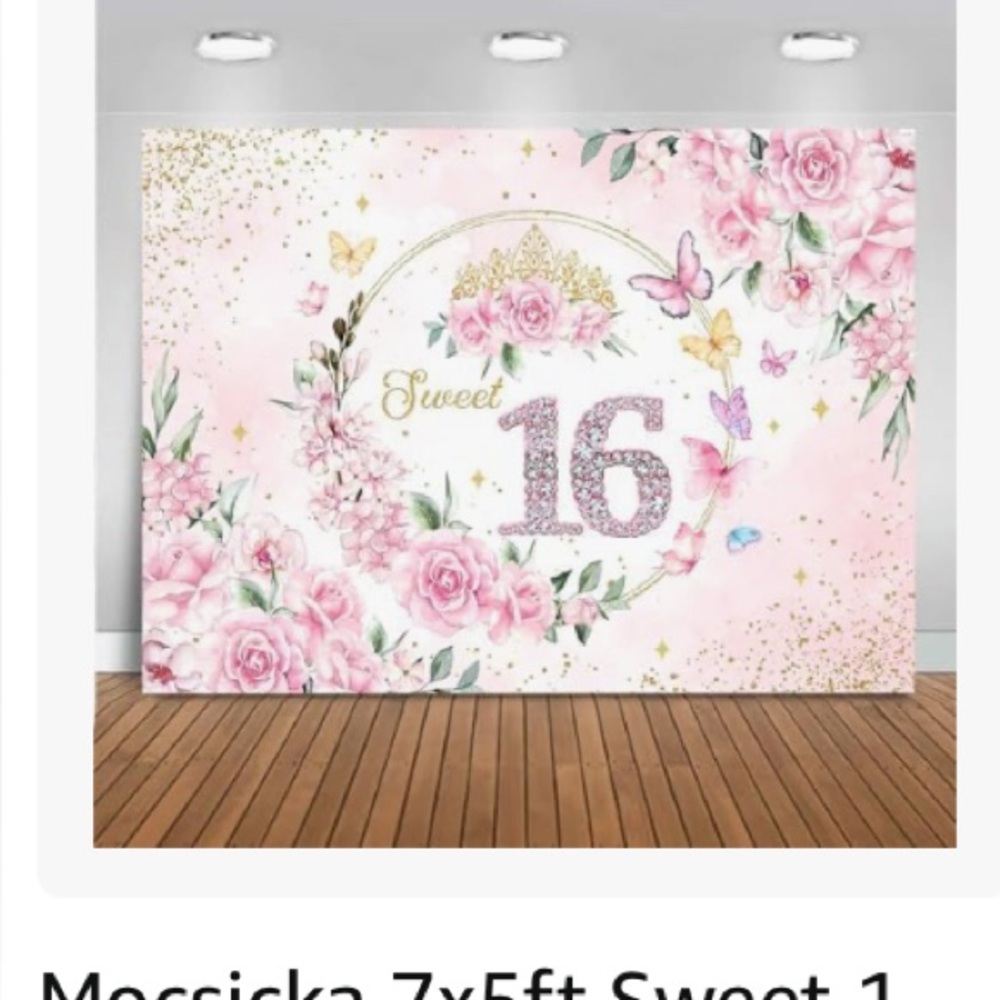 Sweet 16 Floral Backdrop